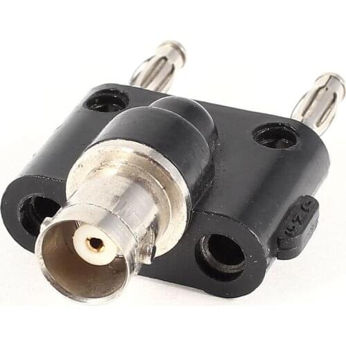 Audio Speaker Cable Connector BNC Female to 4mm Dual Banana Plug Black #8