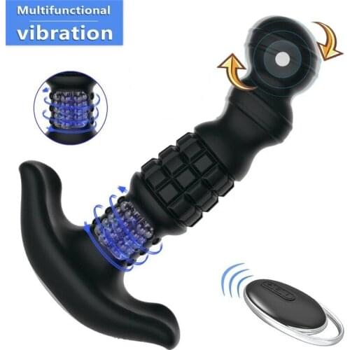Wireless Vibrator Prostate Massager Erotic toy Rotation Anal Plug Dilator Men Masturbator Anal Stimulator Big Butt Plug Sex Toys