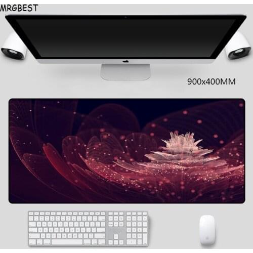 MRGBEST Large Mouse Pad In Stock Nice Lotus Picture Non-slip Softy Thermal Transfer Rubber with Locked Edge Wrist Mats for Gamer