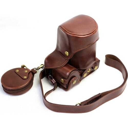 High Quality Camera Bag PU Leather Case for SONY A6500 ILCE-6500 with 18-55 16-70 Lens Bottom Battery Opening+Small Storage Bag