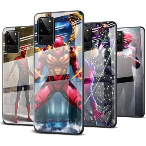 Tempered Glass Cover Cool Marvel SpiderMan For Samsung Galaxy S20 FE S10e S10 S9 S8 Ultra Plus Lite Plus 5G Phone Case