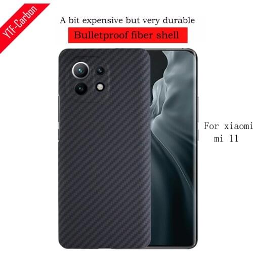 YTF-carbon real carbon fiber phone Case For Xiaomi Mi 11(Ceramic version) Bulletproof material Ultra-thin MI 11 Ultra shell