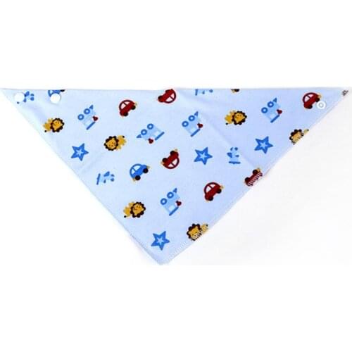 Baby bib triangle double cotton bib cartoon printed saliva towel baby boy and girl feeding apron cotton turban bib random color