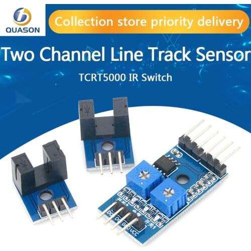 2 way two channel Line Track Sensor TCRT5000 Infrared Reflective IR Photoelectric Switch Barrier