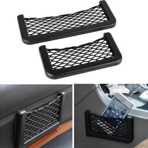 1Pc Car Storage Net Bag Elastic Rear Mesh Back Organizer For Cargo Truck Phone Holder Net Pocket Cellphone Mount Car Accessories