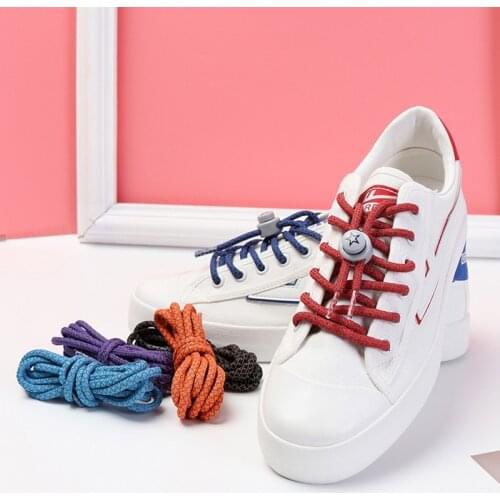 1Pair Fluorescent Sneaker Lock Shoelaces Sport Shoelace 3M Reflective Round Rope Shoe Laces Kids Adult Unisex Shoes Strings
