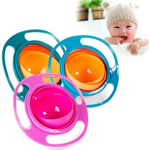 360 Degrees Rotation Gyroscopic Bowl For Baby Kids Fall-proof And Overflow-proof Rotating Bowl Childrens Tableware