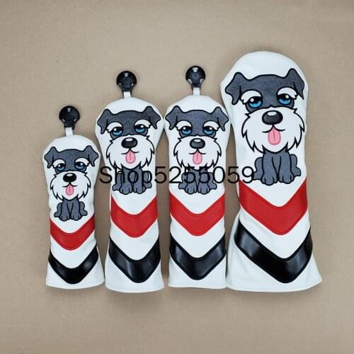 Cute Dogs Golf Club Driver Fairway Wood Hybrid UT Headcover Exquisite Embroidery Sports Golf Club Accessories Equipment