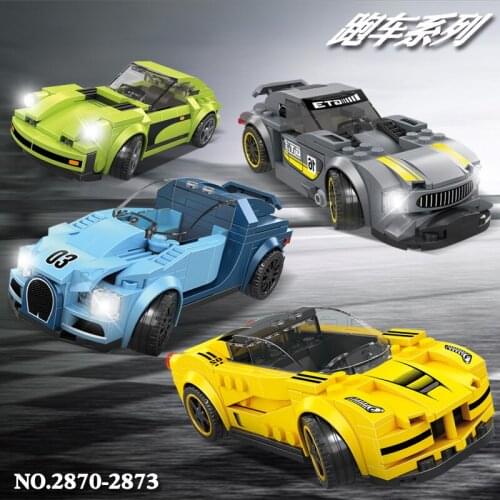 Car Racing boy toys building blocks educational girl toys bricks Figures Model