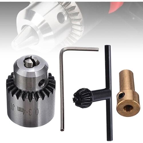 Hot Sale Micro Motor Drill Chucks Clamp 0.3-4mm With Spanner / Key & 3.17mm Shaft Connecting Rod For Power Electric Drills