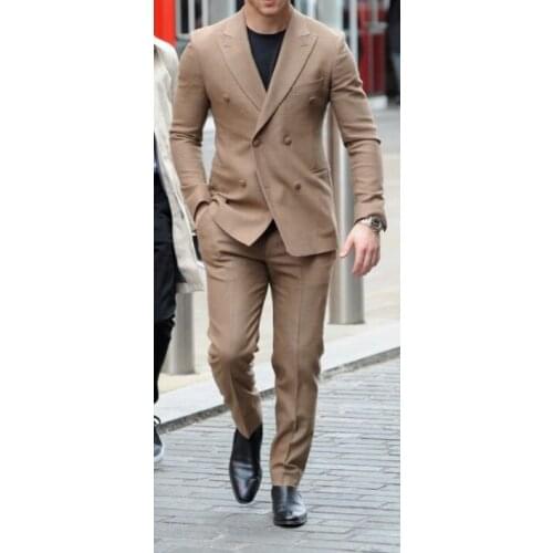 New Arrival Brown Groom Wear Wedding Dress Prom Dress Business Suits Party Suits costume homme mariage Two Pieces(Jacket+Pants)