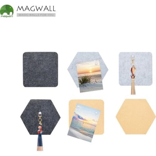 Magwall magnetic colorful felt square shape message board cube series pin notice sticker