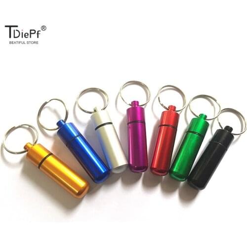 Mini Survival Pill Case Waterproof Aluminum Pill Box Bottle Portable Pill Box Aluminum Case Bottle Holder Container Organizer