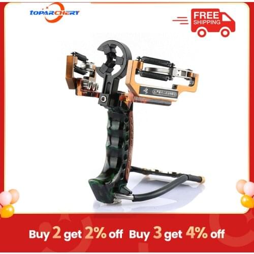 Hunting Powerful Slingshot Catapult Camouflage Stainless Steel Hunter Aluminium Alloy Sling Shot