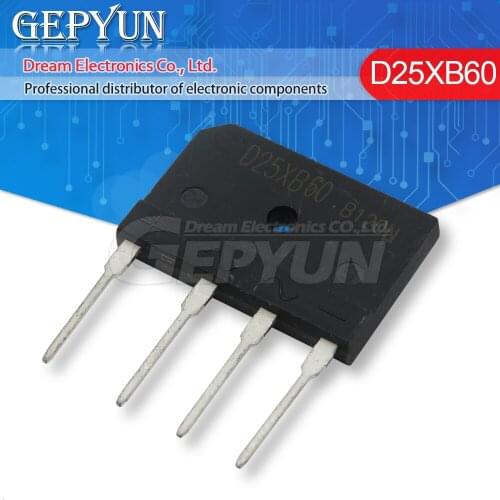 5pcs Bridge rectifie D25XB60 D25XB80 25A 600V Flat Bridge