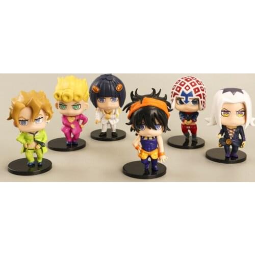 Sets Cute Anime JoJos Bizarre Adventure Giorno Giovanna Bruno Bucciarati Mista Cute PVC Action Figure Golden Wind Model Gift