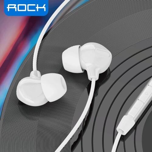 ROCK ROCK 3.5mm In Ear Obsidian Stereo Earphones Immersive Headset For iPhone iPad Samsung Xiaomi Luxury Earbuds With Mic Wired
