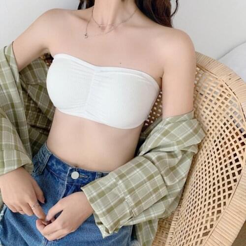 New One Piece Seamless Tube Top Women Invisible Bra Intimates Strapless Bustier Bandeau Breathable Wrapped Chest Sexy Lingerie