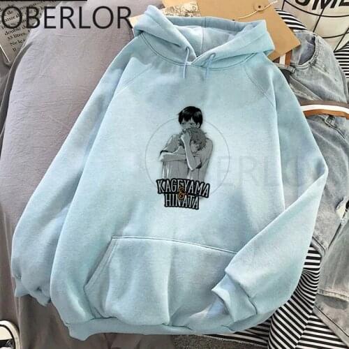 New Autumn Womens Hinata Shoyo Anime Sweatshirts Print Kagehina Boys Love Couple Tops Long Sleeve Hoodies Casual Top Pullovers