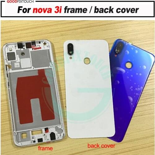 Original For huawei nova 3i Front Bezel Frame Housing Case With back cover battery cover for huawei P Smart+ P Smart Plus