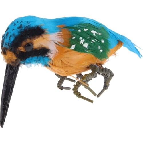 Realistic Plastic Kingfisher Garden Statue Birds Sculpture Lawn Art Ornament