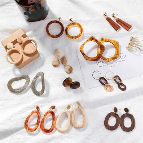 Fashion Big Resin Drop Earrings For Women 2020 New Acetic Acid Korea Large Square Dangle Earrings Trendy Geometric Jewelry