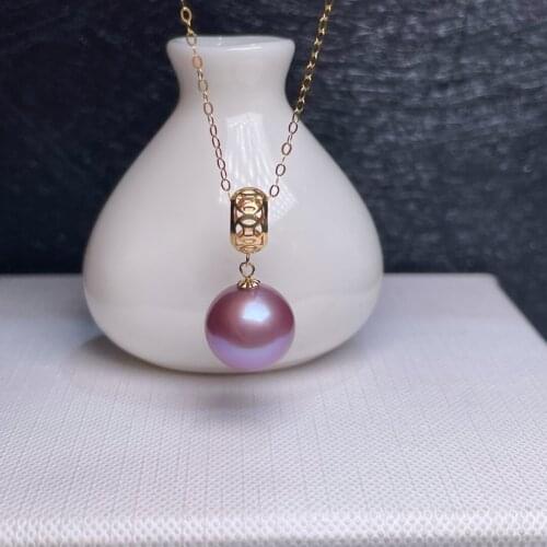Shilovem 18k yellow gold Natural pearls pendants fine Jewelry women trendy no necklace party new gift plant mymz11-126652zz