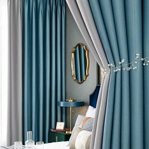 Modern Blacout Curtains Minimalist Living Room New Year New Window Bedroom Shading Stitching Curtains