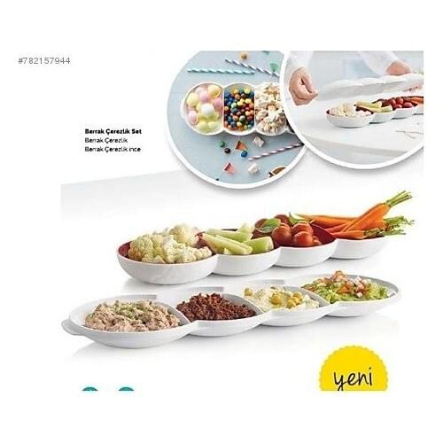 Tupperware Berrak Gold 4 Section Serving Plate Snack Bowl