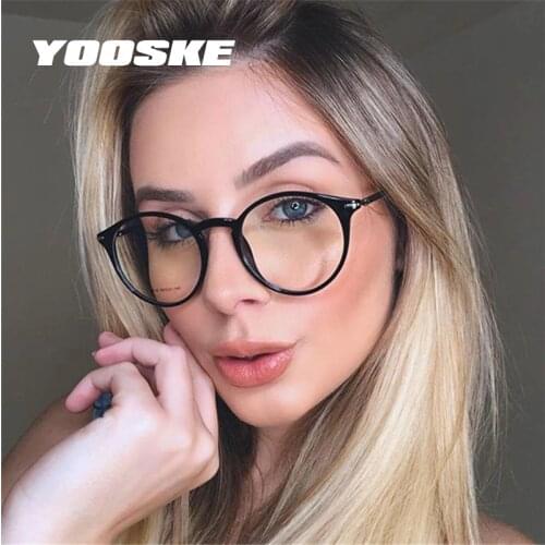 YOOSKE Cat Eye Glasses Frames Women TR90 Transparent Optical Frames Female Fake Eyeglasses Fashion Ultralight Spectacles