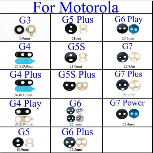 YuXi For Motorola Moto G3 G4 G4 PLUS G5 G5s G6 G7 Play Plus Power Rear Camera Glass Lens Cover with Sticker Replacement
