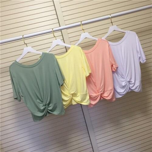 2021 Summer Women Casual Loose Solid T-shirt New O-Neck Fashion Tops Soft Comfortable Dance Short Tops Plus Size 4XL 5XL 6XL