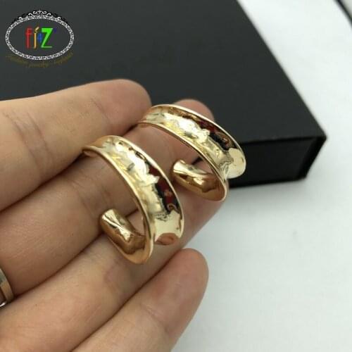 F.J4Z Hot Women Hoop Earrings Trendy Designer Gold Silver Color Open Hoop Earring Jewelry DropShipping