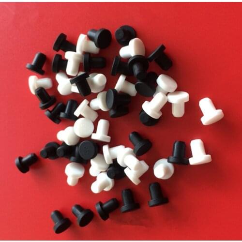 10PCS 2.7-15mm Silicone Rubber Male Hole Caps T Type Plug Stopper Round End Gap Masking Silicone Solid Plugs Black/White