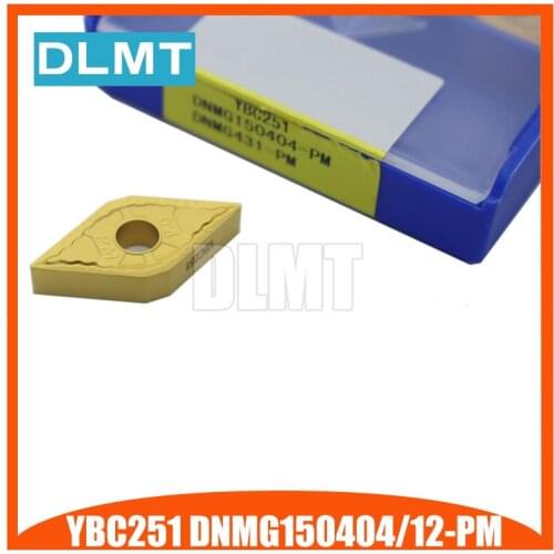 10PCS DNMG150404-12 PM YBC251 Turning carbide inserts,CVD coating DNMG150412 PM Turning blade Yellow coating for Steel