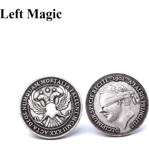 1902 Antique Silver Finish Coins - Magic Tricks Coins Magic Tricks Props Accessories Stage Close Up Magic Comedy