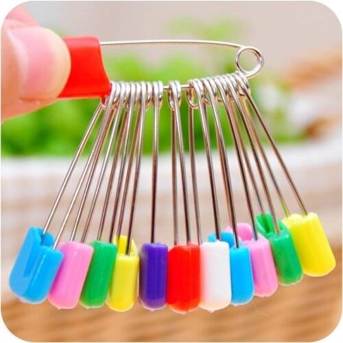 WANGLUFEI 20pcs Colorful Safety Pins Paper Clip DIY Sewing Tools Metal Needles Large Safety Pin Brooch Decoration Accessories