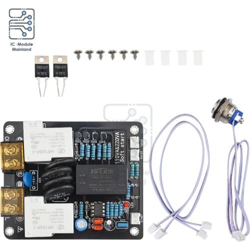 2000W High Power Supply Soft Start Board Light Touch Double Temperature Control Amplifier Switch terminal/Plug-in For Amp DIY