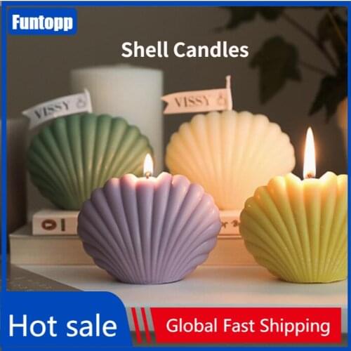 2021 Popular Shell Aromatherapy Candle Shooting Props Home Furnishings Handmade Living Room Decoration Small Gifts Shell Candles