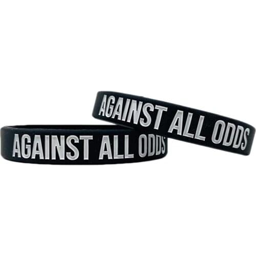 300pcs Motivational AGAINST ALL ODDS Silicone Bracelets Rubber Wristbands Free Shipping by DHL
