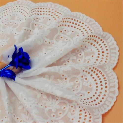 5Yard/Lot Cotton Cloth Natural White Embroidered Lace Trim Clothing Dress Lace Fabric Width 20CM Sewing Diy Accessories CR1848