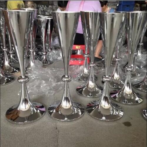 Free Shipping fast delivery wedding supplies sliver trumpet wedding decoration table centerpieces wedding flower vase 10pcs/lot