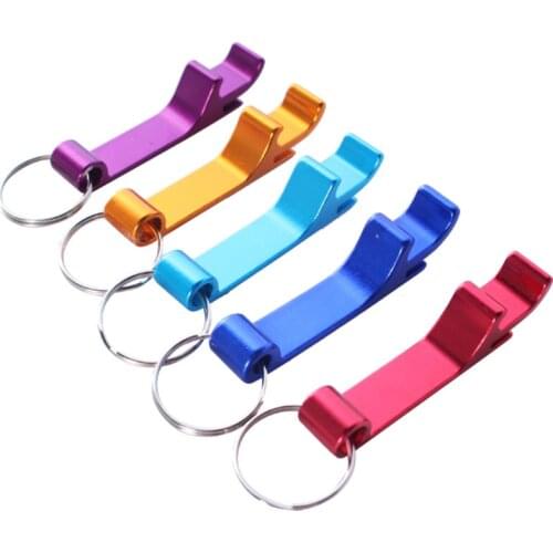 Portable Beer Bottle Opener Keychain 4 In 1 Pocket Aluminum Beer Bottle Opener Can 6 Colors Wedding Party Favor Gifts