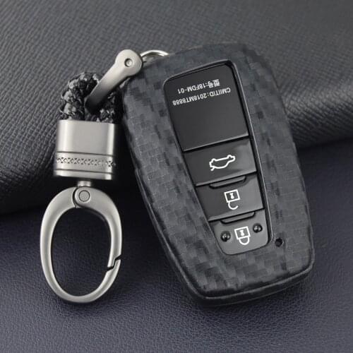 Car key case for New Camry Automobile Matte Black Carbon Fiber Key Case for Toyota Ralink T86/GT86 Keychain Accessories