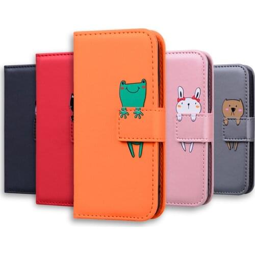 Cartoon Animal Phone Case for Samsung Galaxy A7 A8 A5 A6 Plus 2018 A750 A3 A5 2017 A320 Case Luxury Leather Wallet Full Cover