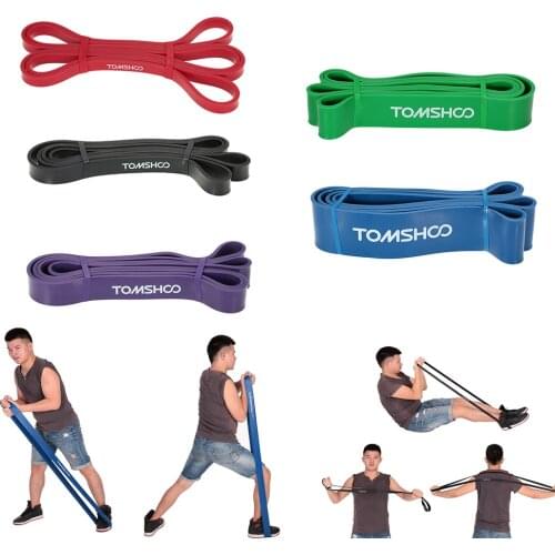 TOMSHOO Resistance Bands Cross Fit Fitness Equipment 208cm Natural Latex Fitness Resistance Band Pull Up Band Loop Yoga Exercise