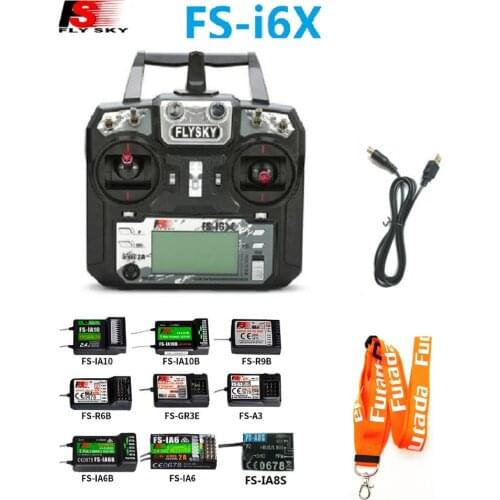 FLYSKY FS-i6X FS i6X 10CH 2.4GHz AFHDS 2A RC Transmitter With X6B iA6B A8S iA10B iA6 Receiver for RC FPV Racing Drone