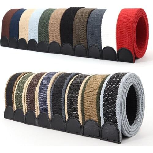 Men Women 3.8cm Width Canvas Belt Body No Buckle Plus Size 110 120 130 140 150 160 170cm Military Tactical Belts without Buckle