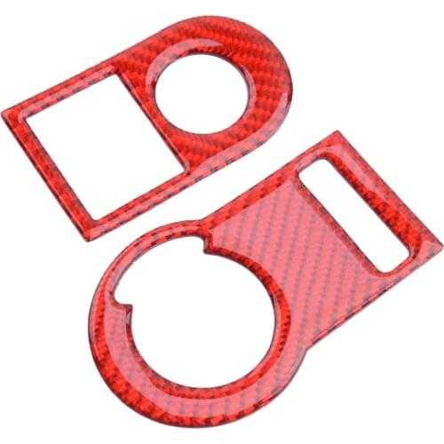 1 Set Red Carbon Fiber Headlight Switch Button Cover Sticker Trim Fit for Chevrolet Camaro 2010 2011 2012 2013 2014 2015