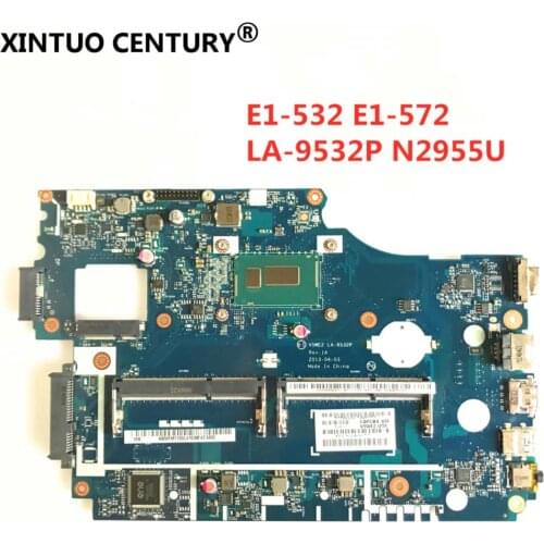 Free Shipping V5WE2 LA-9532P Laptop Motherboard For ACER E1-572G E1-532 TMP255 System motherboard N2955u 100% tested work
